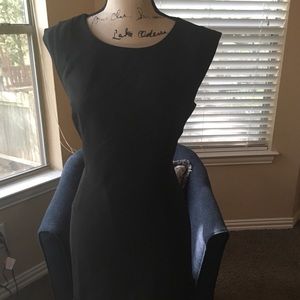 Ann Taylor Black Embroidered  Lace Trim Dress